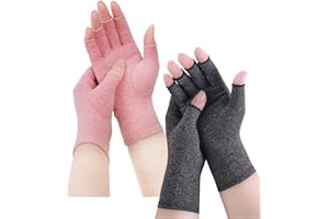 AovYoo 2 Paires Gants Arthrose Femme Main Gant Compression pour Rhumatismes, Gants pour Syndrome de Raynaud, Soulagement de la Douleur Rhumatismale, RSI, Canal Carpien