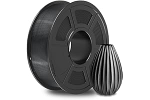SUNLU PETG Filament 1,75 mm avec rouleau de mise à niveau SUNLU de 1 kg, précision dimensionnelle +/- 0,02 mm, pour la plupart des imprimantes 3D FDM, noir