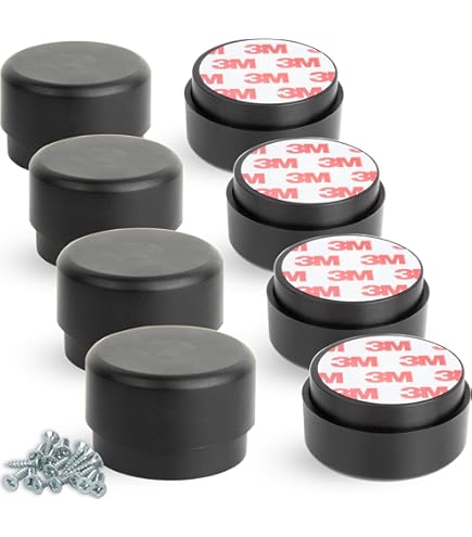 Piedini Regolabili Per Mobili Autoadesivi - 4 Pezzi Bianchi Diametro 55mm, Altezza 23-35mm