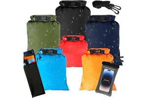 Torrväska, set med 6 vattentäta påsar, 1,5 l, 2,5 l, 3 l, 3,5 l, 5 l, 8 l
