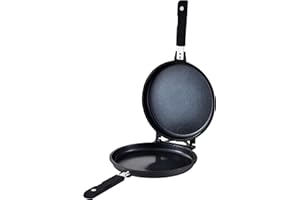 MasterPro Smart | Padella Rostiera Doppia e Rotonda da 26 x 26 cm | Alluminio Fuso | Manico Ergonomico con Calamita | Utensili da Cucina | Pulizia Facile | Per Tutti i Piani Cottura