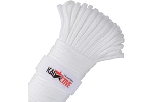 KADACTIVE Paracord Rope 550 Multifunction - 30meter - 7 Strand Nylon Cord - for Outdoor, Indoor Use - Crafting, Keychains, Camping, Survival Rope - White