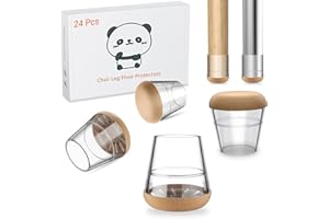 Meldel Protector Patas Sillas 24 Piezas Extra Pequeño - Transparente Silicona Protector Sillas Patas con Almohadillas de Fieltro,Eliminan el Ruido y los Arañazos (Circular, 15mm-20mm)