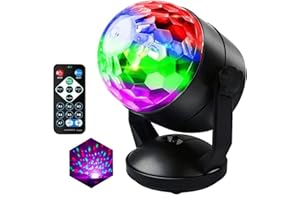 CCHKFEI Disco Ball Light, Large Size 5W High Power Disco Bulb with Remote, Rotation Sound Activated DJ Disco Lights for Car/Parties/Birthday/Club/Bar/Home