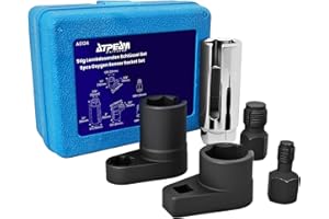 ATPEAM Set di chiavi per sonde lambda, strumento sonda lambda con dadi da 22 mm e riparazione filettatura per M12/M18, 1/2" e 3/8"