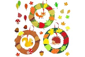 BOOAEE Herbst Deko Bastelset Kinder, 131 Stk Herbst Basteln Filz Kränze Dekorative,Igel Bastelsets für Kinder,Filz Bastelset für Deko,Herbst Basteln zum Bastelset Kinder für Jungen Mädchen Festliche Geschenk