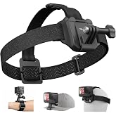 Adaptom TELESIN Baş Kayışı Dağı Kapak Klipsli, Hızlı &Ccedil;ıkarma Baş Kemeri Dağı GoPro Hero 12/11/10/9/8/7/6/5, Fusion, Max, DJI 