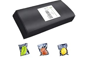 CL CANLENPK CANLENPK 4x8 Inch/10x20cm Small Black Back and Clear Front Vacuum Sealer Bags,Food Storage Bag,Seal Meal Snack Fruit Nut,Boil Steam Heat Freeze,Commercial Grade Heavy Duty Sealable Bags (100PCS)