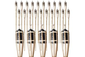 PARTYRAMA.CO.UK Natural Handmade Bamboo Garden Tiki Torch 60cm/90cm/120cm - for use with Parrafin or lamp Oil (120cm, Pack of 25)