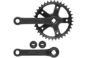 P4B Juego de bielas de 1 compartimento | 1/2 x 3/32 | 36 dientes | Para 16-20" pulgadas | longitud de la manivela de 127 mm | Para eje cuadrado JIS