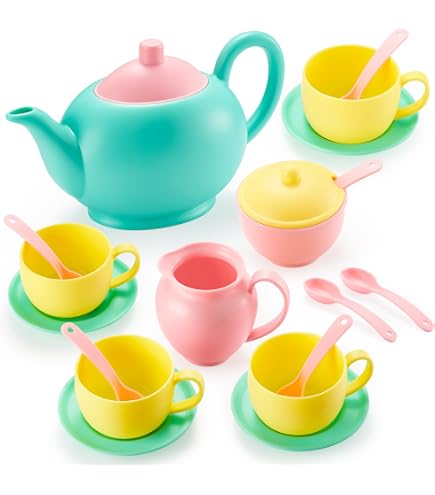 Floss & Rock Kinderteeservice Aus Blech – 7-teiliges Set Mit Hunde-Design, Inkl. Aufbewahrungsbox