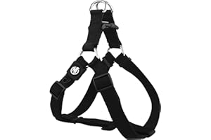 DDOXX Arnés Perro Step-In Nylon, Ajustable | Muchos Colores & Tamaños | para Perros Pequeño, Mediano y Grande | Accesorios Gato Cachorro | Negro, S