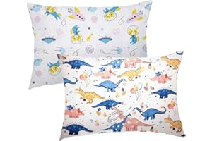 BILLION XIN Baby Toddler Pillowcase - 2 Pack Soft Cotton Baby Pillow Cover for Boys Girls Kids for Sleeping - Envelope Closure Toddler Travel Pillowcases Machine Washable