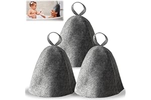 Molbory Lot de 3 chapeaux de sauna en feutre - Pour homme et femme - Accessoires de sauna - Gris