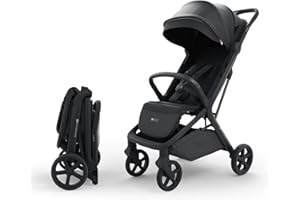 KK KINDERKRAFT Kinderkraft NUBI 3 Passeggino Urbano, fino a 22 kg, Buggy, Con chiusura automatica, Capottina impermeabile, filtro UPF50+, Leggero 8.7kg, Posizione reclinata, Cinture di sicurezza a 5 punti, Nero