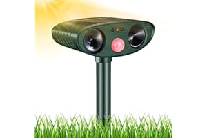 PEHTIY Ultrasonic Cat Scarer, Upgrade 2025 Solar Animal Repellent, Cat Repellent, Ultrasonic Repellent, Dog Scarer, Marten Deterrent with Motion Sensor for Cats, Dogs, Mice, Birds, Martens