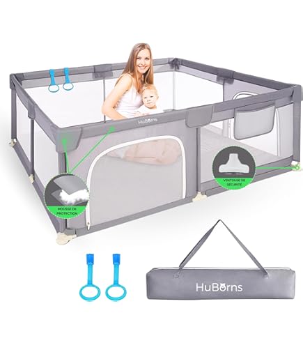 UISEBRT Babybox voor baby's, 180 x 200 cm, box voor baby's, met 50 UISEBRT Babybox voor baby's, 180 x 200 cm, box voor baby's, met 50