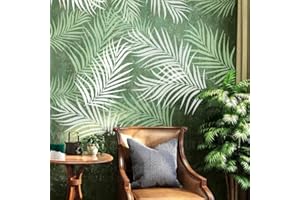 壁涂鸥 BACKGROUNDTURNOVER 60cm Leaf Tropical Jungle Summer Pochoir Pochoirs Modèle De Meuble Carrelage Pour Décor Peinture Grands Motifs Motifs Murs Grands Modèles De Mur De Niche À Carreaux Peinture Mandalas En