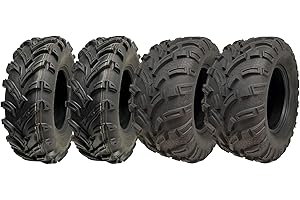 Parnells - 4 Ensembles de Pneus de Remorque Quad ATV Tubeless, 2 Pièces 25x8-12 et 2 Pièces 25x11-12, 6 Plis Wanda P373a avec Profondeur de Bande de Roulement de 15,2 mm, Marqué E, Légal sur la Route