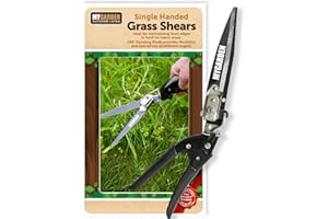 MY GARDEN OUTDOOR LIVING My Garden Grass Shears -Lawn Shear Ergonomic Carbon Steel Blades Grass Scissor for Grass Cutting, 180° Adjustable Handle, Easy Grip Garden Shears.