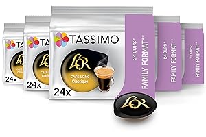 Tassimo, Format Familial, 120 Dosettes Café Long Classique L'OR, Compatibles avec les machines TASSIMO, 120 Cafés, Équilibré et Aromatique, 5 packs de 24 dosettes