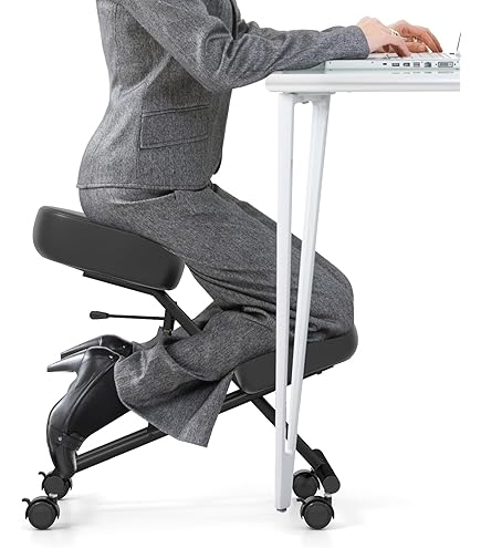 Sedia Ergonomica Con Poggia Ginocchia - Regolabile, Rotelle, Tessuto - Foto 11