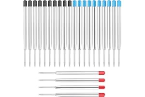 ‎ENLACE ENLACE Kugelschreiberminen Großraumminen Metall Kugelschreiber Ersatzminen für das G2-Format,24 x Kompatible Set Minen 1,0mm Strichstärke M,Schreibfarbe Blau Schwarz Rot