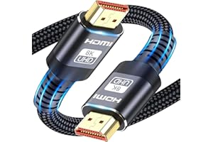 ATETEO 10K 8K HDMI Cable 2.1, HDMI Cables Available in 0.5M,1M, 2M, 3M, 5M, 6M, 7.5M Lengths for Selection,Ultra HD Cable High-Speed Lead 48Gbps, HDMI Cables (8K@60Hz) Supports Dynamic HDR, eARC, Dolby Atmos