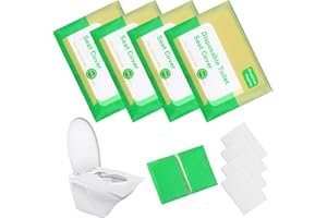 Greoer 4 Pack of Disposable Toilet Seat Covers,40 Pieces of Flushable Toilet Seat Covers for Pregnant Kids, Pocket Size Biodegradable Toilet Seat Mat for Travel, Hospital, Office or Public Toilet