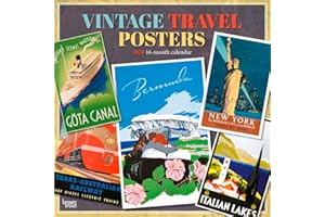 Vintage Travel Posters | 2026 12 x 24 Inch (Hanging) Monthly Square Wall Calendar | Plastic-Free | BrownTrout | Art Railways Illustrations