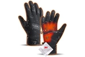 kyncilor Guanti Invernali Uomo Impermeabili Touch Screen Slip-Proof Guanti Bici Invernali per Corsa Ciclismo Moto Sci