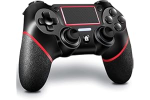 RCCBOOST Mando Inalámbrico Compatible con PS4, Gamepad Mando para P4/PS4 PRO/SLIM y PC, Mando P4 con Doble Vibración, Audio, Giroscopio de Seis Ejes, Pantalla Táctil, 600mah Batería