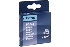 PETRUS 77512 - Caja 1200 ud. grapas cobreadas modelo 530/4 mm