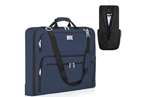 IBVIVIC 41in - Custodia per vestiti, borsa da viaggio, con tracolla, pieghevole, per 3 abiti, 2 in 1, borsa per bagagli, da uomo, donna, viaggio d'affari, blu, 56 x 12 x 49 CM, Custodia per