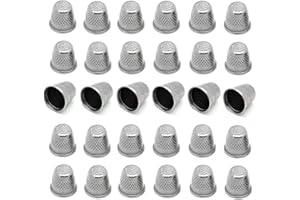 LGEGE 30 Pcs Silver Metal Thimbles Vintage Style DIY Sewing Sewing Thimble (Size(Approx) 19mm x 18mm