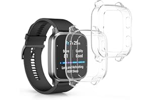 kwmobile 2X Schutzhülle kompatibel mit Garmin Venu Sq 2 Music/Sq 2 Hülle - Fullbody Cover Set aus Silikon - Transparent