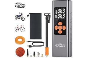 KIMBONNI Tyre Inflator, Portable Tyre Inflator Air Compressor, 150 PSI Car Tyre Pump for Car/Moto/Bicycle/Ball, Car Tyre Inflator Compressors with 6000mAh Rechargeable Battery, Fast Inflation & Cordless