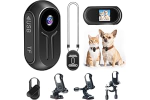 YCCNIU Cámara de Acción, Mini Cámara Corporal HD 1080P con Clip Giratorio de 360°, Cámara Deportiva con Imán y Pantalla, Cámara para Casco Deportivo con Visión Nocturna y Grabación en Bucle