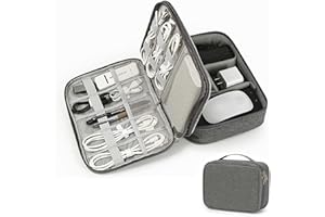 Merwlukt Kabeltasche, Kabel Organizer Tasche für Kabel, 3 Layer Kabeltasche Organizer Tech Pouch für Ladekabel Handy Powerbank iPad Mini Ladegerät USB Sticks SD Karten