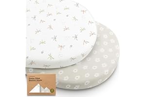 ‎KEABABIES 2-Pack Bio Spannbettlaken Babybett für Mädchen, Jungen - 100% Baumwolle Spannbettlaken Kinderwagen, Beistellbett Stubenwagen & Wiegen Matratze Bezug, Unisex (Meadow)