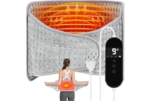 ZANKEOX Heat Pads for Back Pain Relief,47''x11'' Heat Pad with 9 Settings,Timer and Auto Shut Off,Heating Pad with Warming Pocket for Period Pain Relief,Electric Heat Pad for Abdomen Waist Back Et,Washable
