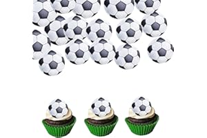 TAIMEIMAO 50 Stück Tortendeko Fussball Essbar, Esspapier Fußball Cupcake Topper, Fussball Deko Geburtstag Kinder, Muffin Kuchen Deko für Jungen Geburtstag Sport Themed Party Dekoration
