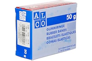 Alco-Albert 737 - Confezioni di elastici di gomma, diametro: 100 mm, 50 g, colore rosso