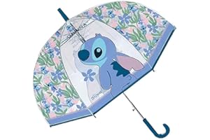 CORIEX STITCH - Paraguas largo con cúpula transparente cortavientos con apertura de seguridad, turquesa