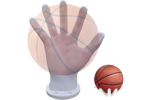 Tomalithic Forme de Main Murale de Support - Support Mural pour Ballon de Basket-Ball - avec 4 Vis Et 4 Clous - 22 X 17cm, Ultra Sûr Et Stable pour Basket-Ball, Football, Volley-Ball, Baseball, Rugby