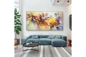 XIANGPEIFBH Grande Peinture Abstraite Art Coloré Bloom Fleur Affiche Toile Peinture Pour Salon Mur Art Photos Décor À La Maison 70x140cm(28''x55') Cadre Noir