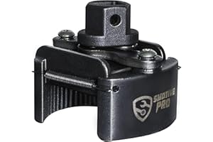 SMOTIVEPRO Adjustable Oil Filter Wrench Set 60-80mm, 1/2" Drive Universal Oil Filter Removal Tool with 2 Durable Serrated Non-Slip Jaws