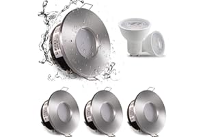 Sweier Spot Encastrés IP65, Downlight Plafond étanches 5W LED 3000K Blanc Chaud, GU10 Spot Salle de Bain 230V Pour salle de bain et cuisine éclairage,Lot de 4