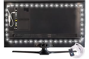 POWER PRACTICAL Luminoodle Professional Bias Lighting for HDTV | 6500K True White + 15 Color LED TV Backlight with Remote | USB Lights Strip Kit for Home Theater Ambient Lighting - Pro - Large (30" - 40" TV)