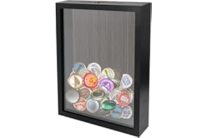 GraduationMall 8x10 Shadow Box Money Frame with Slot,Wine Cork Ticket Stub Memory Box Real Glass,Black Display Memento Storage Box Keepsake